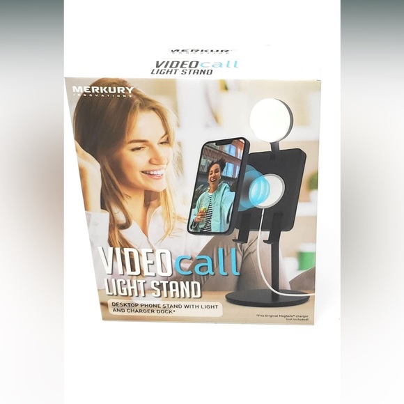 🍀New Merkury Innovations- Desktop Phone Stand with Light and Charger Dock - Picture 2 of 12